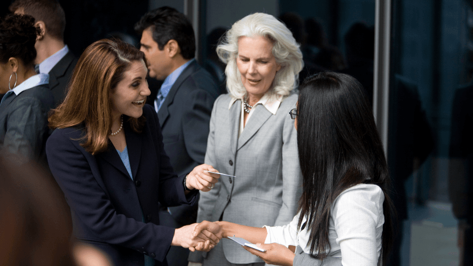 Image of female business professionals networking